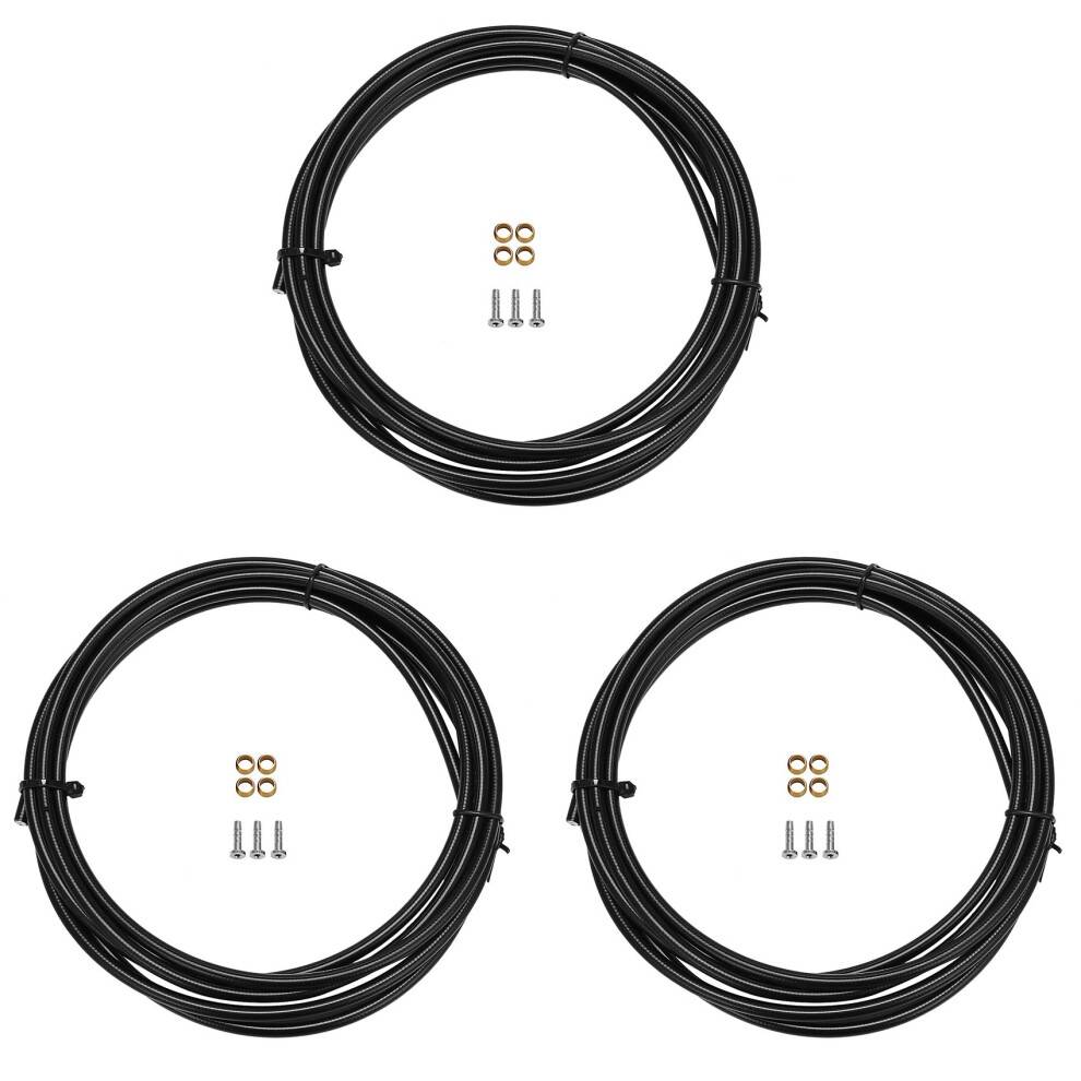 3X BH90 Bike Brake Hose MTB Hydraulic Disc Brake Tube 2.5M Connector Insert Olive Set