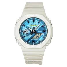 Casio G-Shock Analog Digital Bio-Based Resin Strap Blue Dial Quartz GA-2100AS-5A 200M Men's Watch blå