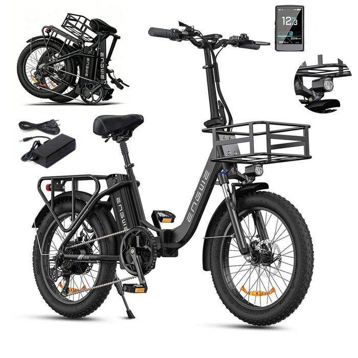 ENGWE L20 SE - Folding Electric Bike - Removable Battery 36V 15.6Ah - Range 115km - Black