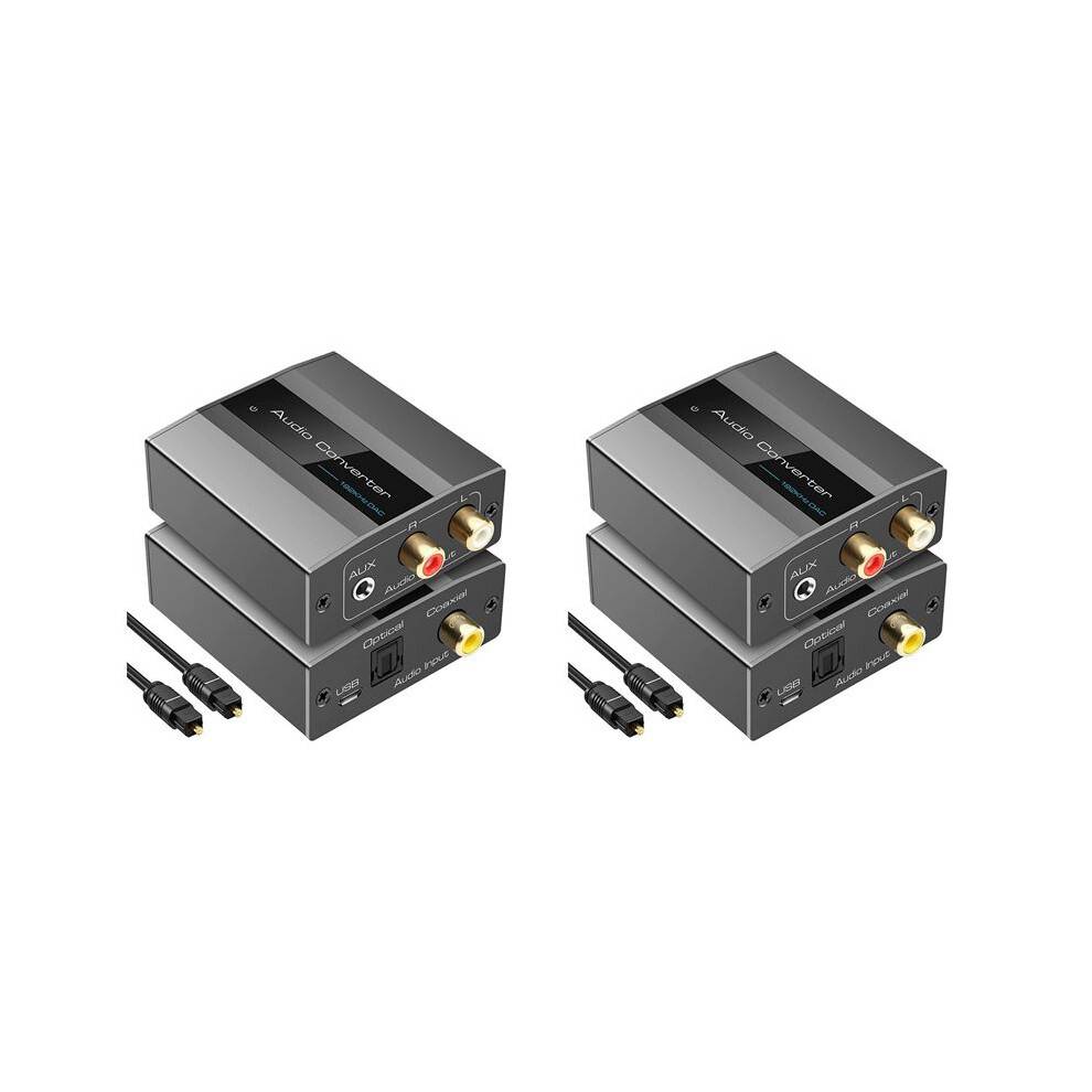2X Optical to RCA Converter Audio Converter Digital to Analog Audio Coaxial to RCA Adapter 3.5mm AUX with Optical Cable