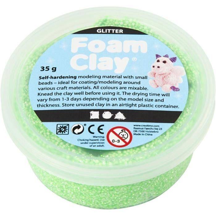 Self-hardening modeling clay - FOAM CLAY - Creative leisure - Glittery green - Mixed - Adult grön