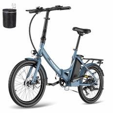 Fafrees Elcykel F20 Light, 20-tums hopfällbar elektrisk stadscykel, 250 W motor, 14,5 Ah/522 Wh, löstagbart batteri, räckvidd 55-110 km, elcykel för vuxna, unisex, blå