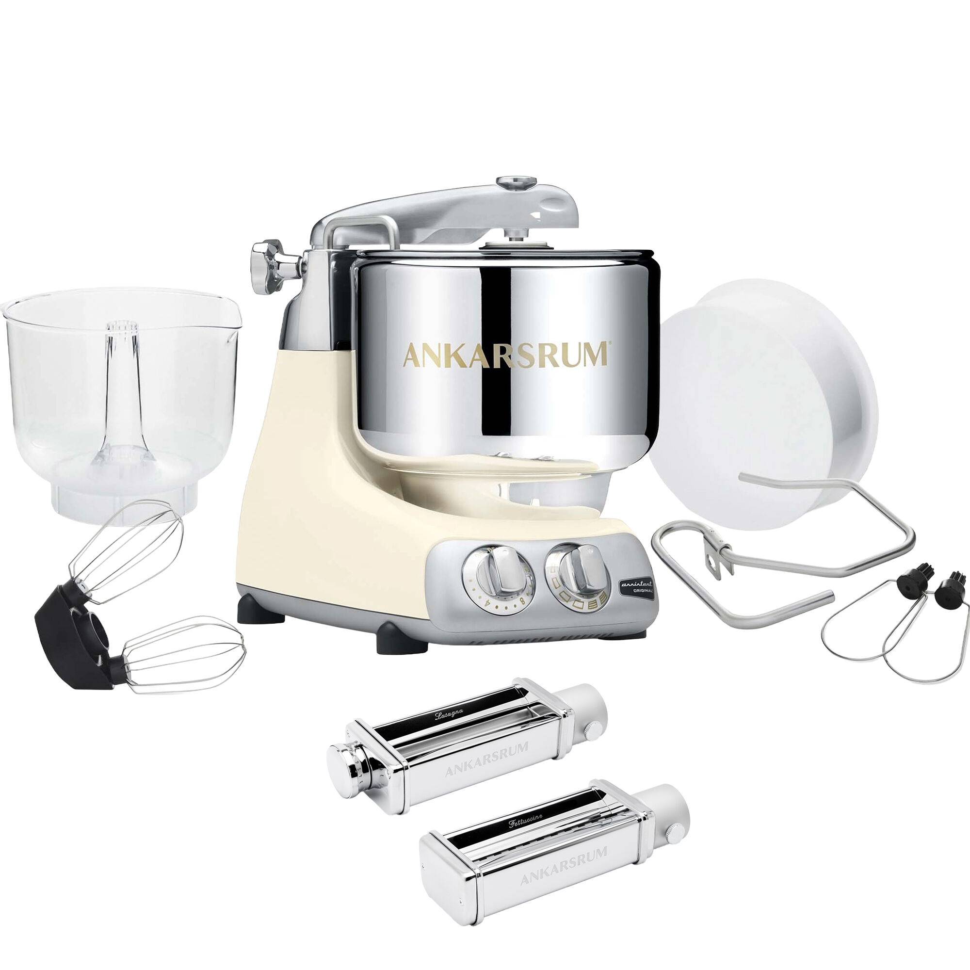 Ankarsrum Assistent Original AKM 6230 køkkenmaskine og pastakit, light creme