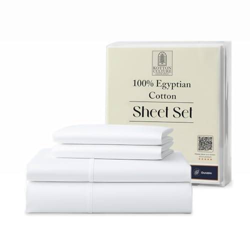 Kottonkultur 800 trådantal egyptisk bomull Super King Size Vit Lakanset 19" Deep Pocket Fitted Lakanset, Flat Lakan & 2 Örngott - Vit