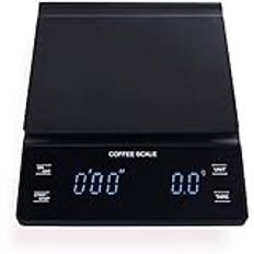 Elektronisk våg 0,1 g Elektronisk precisionsvåg ABS plastkaffevåg med tidsfunktion LCD-skärm (En färg-3kg/0,1g)