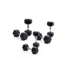 Body Power Rubber Hex Dumbbell Set - 8kg, 12.5kg & 15kg