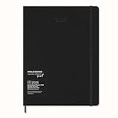 Moleskine Weekly Smart Planner PRO 12 månader 2025, Smart Planner PRO, Agenda 2025, Elastisk stängning, Svart färg, Storlek Extra Stor 19 x 25