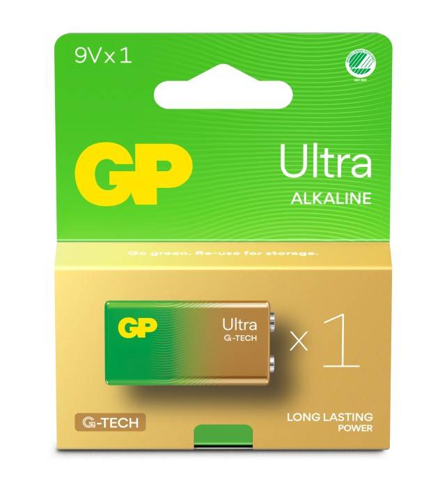 GP Ultra Alkaline 9V-batteri 1604AU/6LF22 (1-pack)