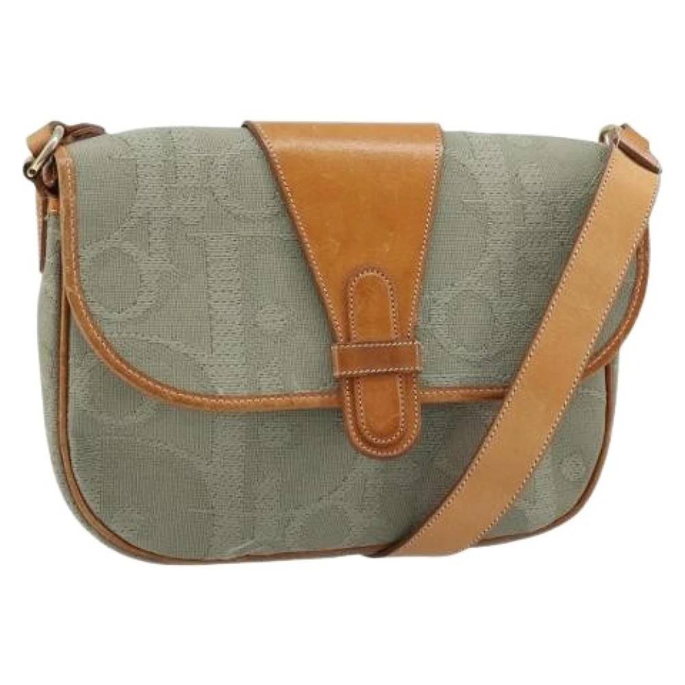 Dior Vintage Pre-owned Vintage Trotter Canvas Skuldertaske - Vintage - Dame - Grå - ONE SIZE - Uld