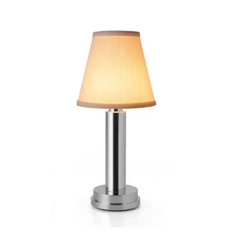 LuxeSilk Trådlampa - Elegant Trådlös Bordslampa för Stämningsfulla Rum - Silver / Bomull