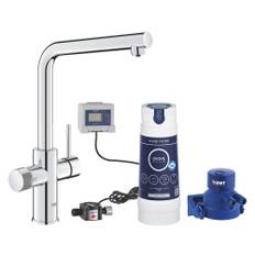 Grohe Blue Pure Minta Küchenarmatur Starter Set mit L-Auslauf und S-Size Filter, chrom