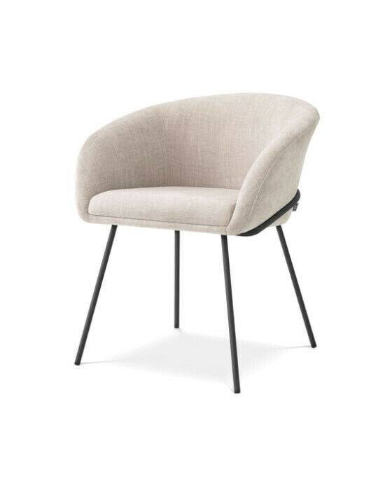 Eichholtz Campus matstol sisley beige - Beige / Svart (A.62,5 / B.61 / C.77,5 / D.44,5 / E.50 / F.67 cm)