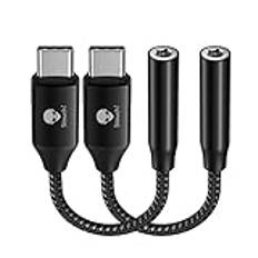 USB C till 3,5 mm uttagadapter, Stouchi USB C hörlurar ljuduttag adapter typ C till 3,5 mm Hi-Fi DAC kompatibel med Samsung Galaxy S23/S22/S21, Pad Air 5 Pad Pro 2022, Note20, Pixel 7, Pad mini