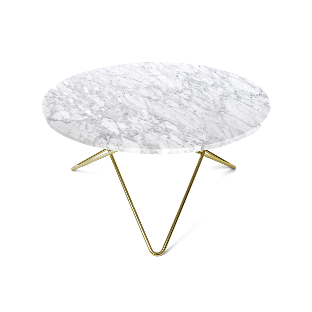Ox Denmarq O table marmor 80Ø - Grøn marmor / Rustfri Stål