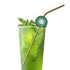 Fällbara lön i metall, böjda dryckessugrör – Diskmaskin betalar för resecocktails – tillbehör till samlingsbordet med fruktchuck för