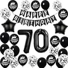 Dekoration 70. födelsedag kvinnor man dekoration svart ballong 70. födelsedag kvinna dekoration ballong 70. födelsedag dekoration svart 70 födelsedag girlang banderoll födelsedagsdekoration 70 år män
