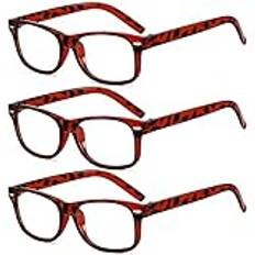Suertree 3-pack läsglasögon vår gångjärn datorglasögon fyrkantiga presbyopiska läsglasögon glasögon aided eyelasses unisex 4.0 KS9809C1