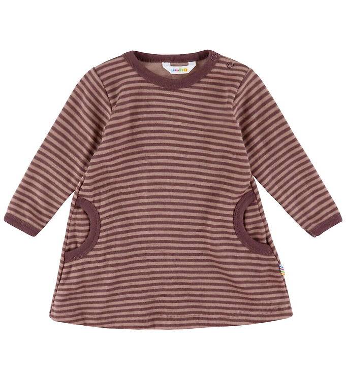 Joha Klänning - Ull - Rose m. Ränder - Joha - 120 - Klänning