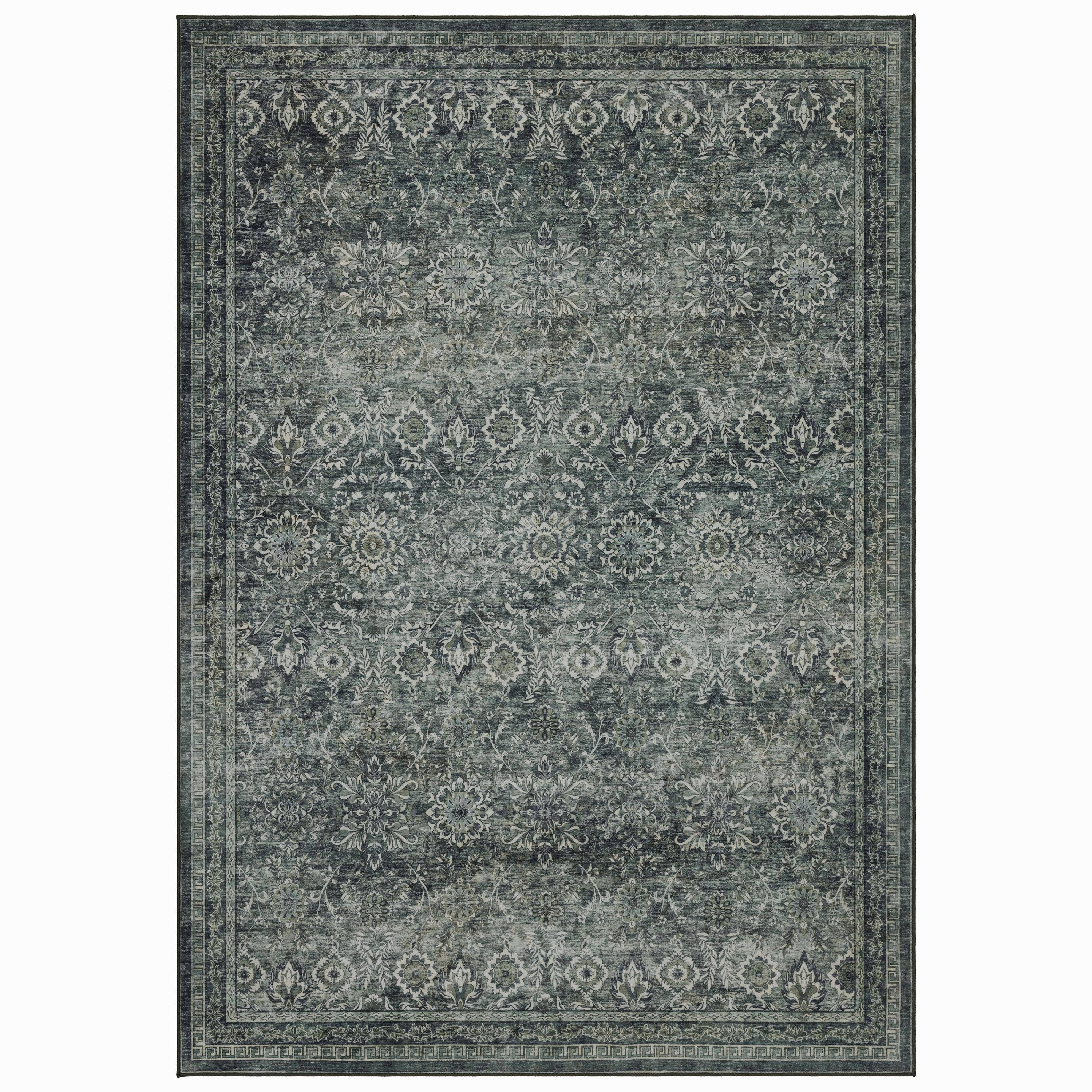 INKA Vintage-Oriental grøn rektangulært kortluvet tæppe - 140 x 200 cm