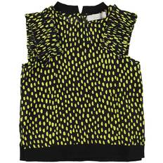 Stella McCartney Kids Top - Svart m. Gula Prickar/Volanger - Stella McCartney Kids - 4 år (104) - Linne