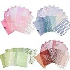 Klippbokspapper, 60 ark handgjorda texturerat papper, 18 x 13 cm mönstrat dekorativt scrapbooking-papper för journalföring av korttillverkning av tillbehör, dekoration för presentinslagning