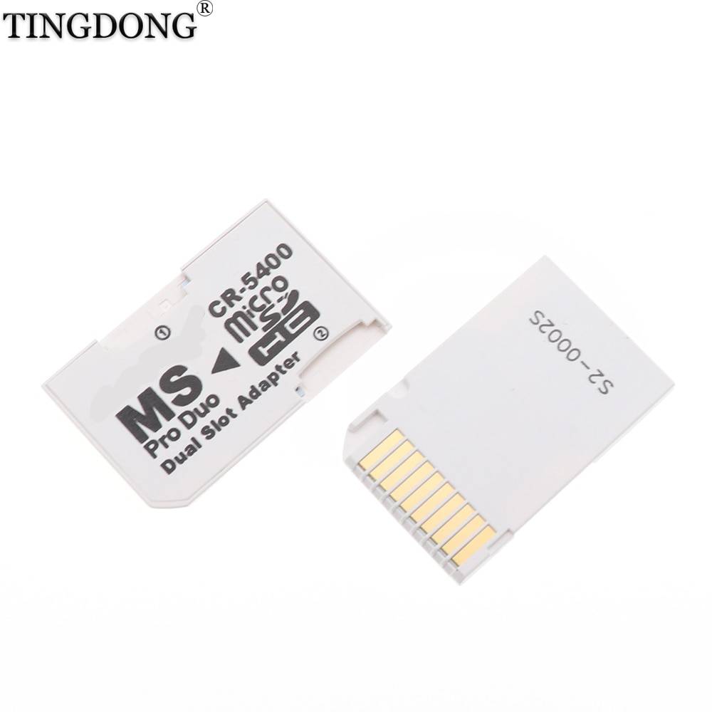 Cr -5400 dual slot micro för sd sdhc tf till memory stick ms-kort pro duo-läsare anpassa kortuppsättning dubbelkort vitt för psp-kort