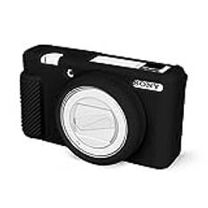 Rieibi ZV-1F fodral, mjukt silikonskyddsfodral för Sony ZV1F/ZV-1M2/ZV-1 Mark II Vlog-kamera, lätt ZV1F fodral – svart