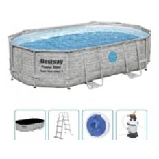 Bestway Lumarko Power Steel Pool med tilbehør, 488 x 305 x 107 cm!