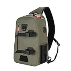 Fiske axelväska, fiske tacklingväska, Vattentät tackla Sling ryggsäck, 9.5L Slim Chest Ryggsäck, multifunktionell lättvikt Casual Pack, Jig Tool Daypack för män kvinnor