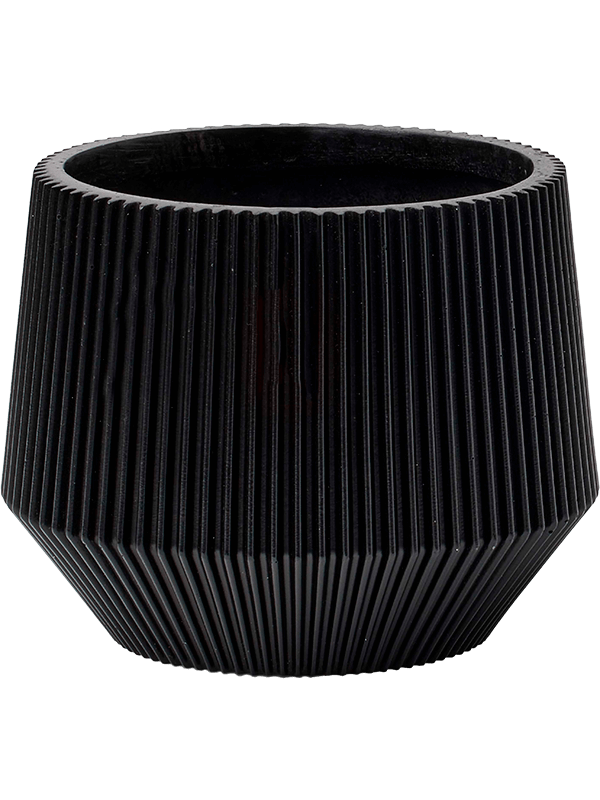 Capi Nature Groove - Vase Cylinder Geo Intense Black (⌀13 ↕10)