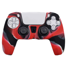 PS5 Controller Sleeve i rød/sort silicone