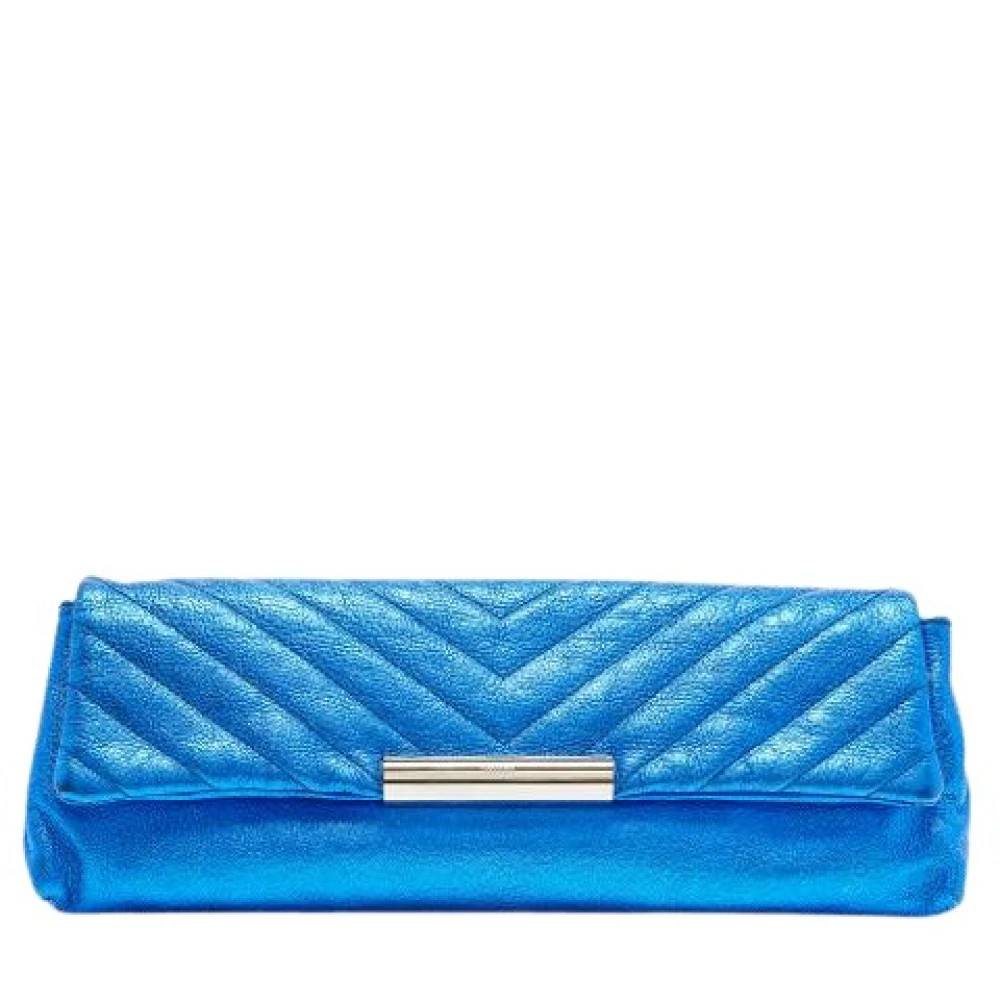 Alexander McQueen Pre-owned Pre-owned Leather Clutch - Vintage - Dame - Blå - ONE SIZE - Læder