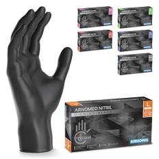 ARNOMED engångshandskar svarta, nitrilhandskar L, 100 st/låda, puderfria & latexfria, engångshandskar, handskar finns i storlekarna XS, S, M, L, XL & XXL