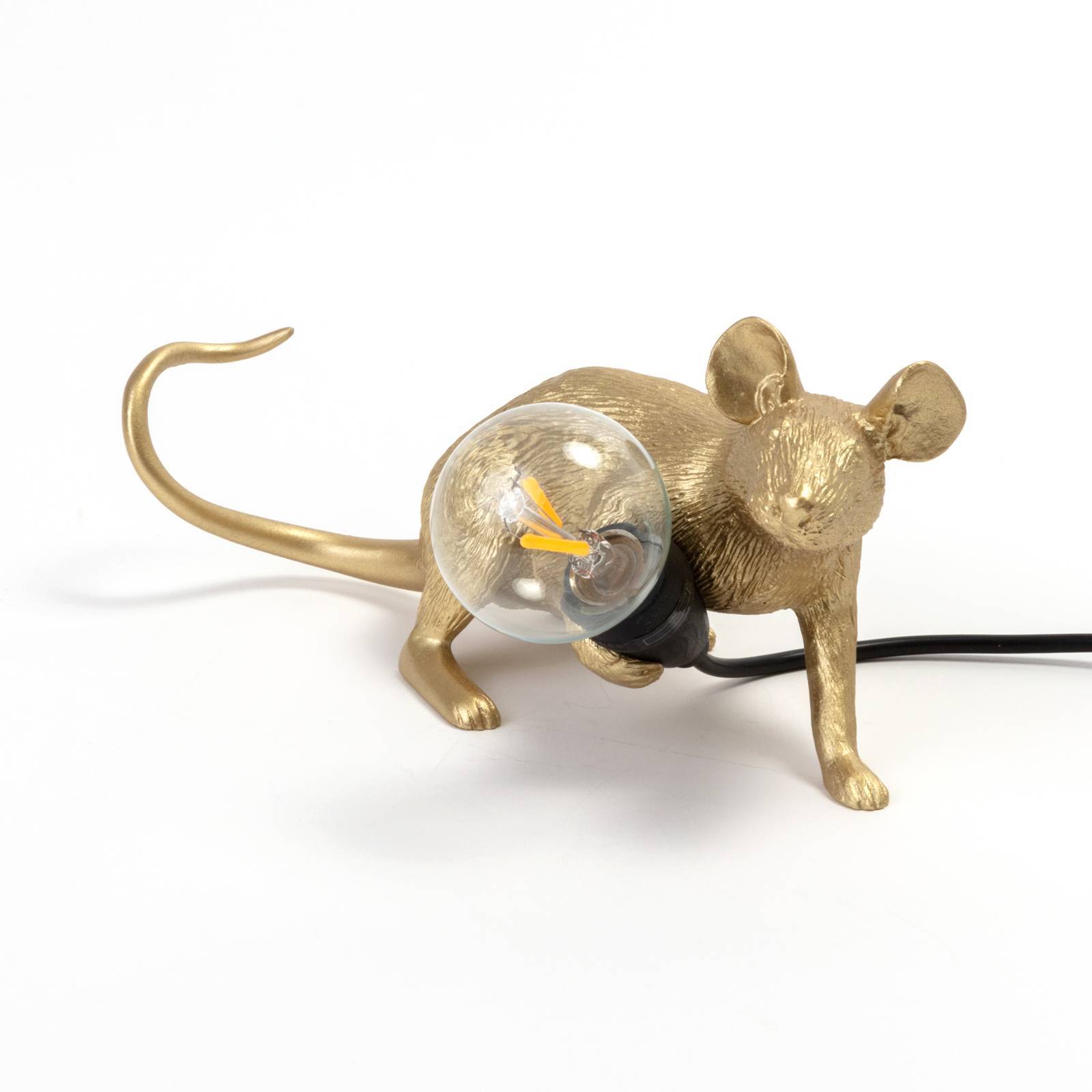 SELETTI muslampa LED-lampa dekorativ lampa USB horisontell guld Mouse Lamp Valentine, Mässing / guld, Vardagsrum / matsal, Syntetmaterial, Design, Bordslampa
