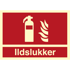 Brandskilt - Ildslukker - Efterlysende plast - 210 x 297 mm (A4)