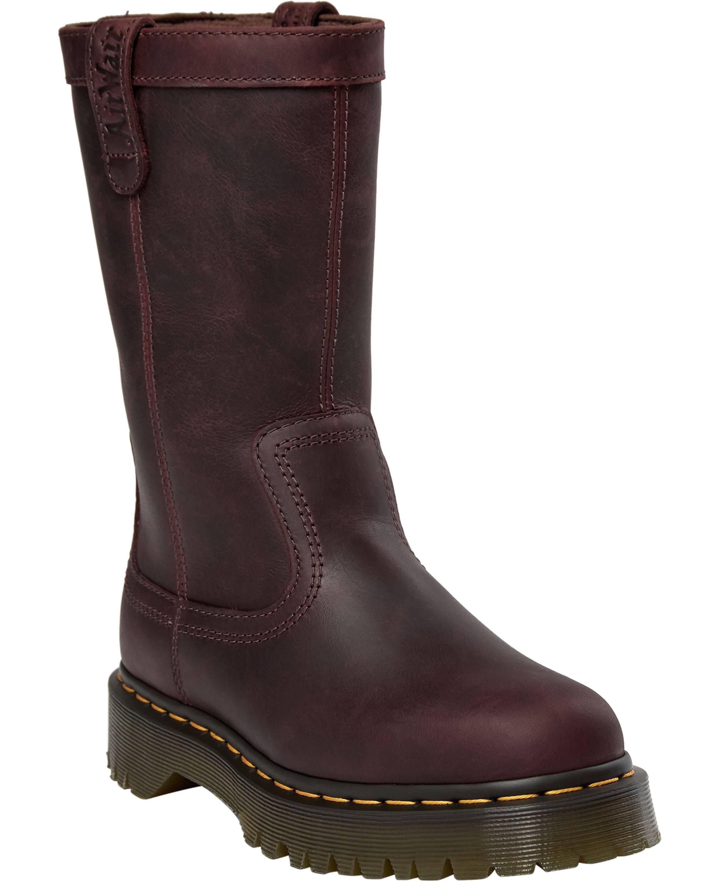 Dr. Martens Anistone Pull On Cherry Red Crazy Horse Kvinde Cherry Red Snørestøvler Str 42 - hos Magasin.