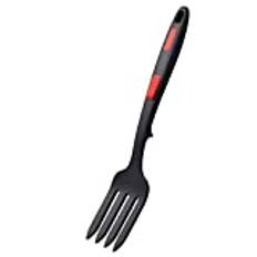 tinysiry Matkvalitet silikon matlagningsgaffel, värmebeständig non-stick blandningsgaffel för matlagning, silikon dessert pasta frukt gaffel redskap för kök svart