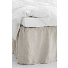 Ellos Home - Sengekappe Candice i vasket hør 45 cm - Natur - 160X200