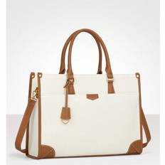 Laptop Bag For Women 15.6 Inch Laptop Tote Bag Waterproof Canvas Work Bag Lightweight Laptop Briefcase Professional Women Business Office Bag Travel H - Brown