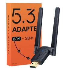 ZEXMTE Große Reichweite Bluetooth 5.3 Adapter für PC, 590FT/180M USB Bluetooth Dongle für Desktop, Laptop, Drucker, Tastatur, Maus, Headset, Windows 8/10/11 Kompatibel (Anschließen und Spielen)