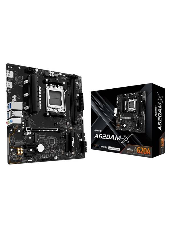 ASRock A620AM-X Moderkort - AMD A620A - AMD AM5 socket - DDR5 RAM - Micro-ATX