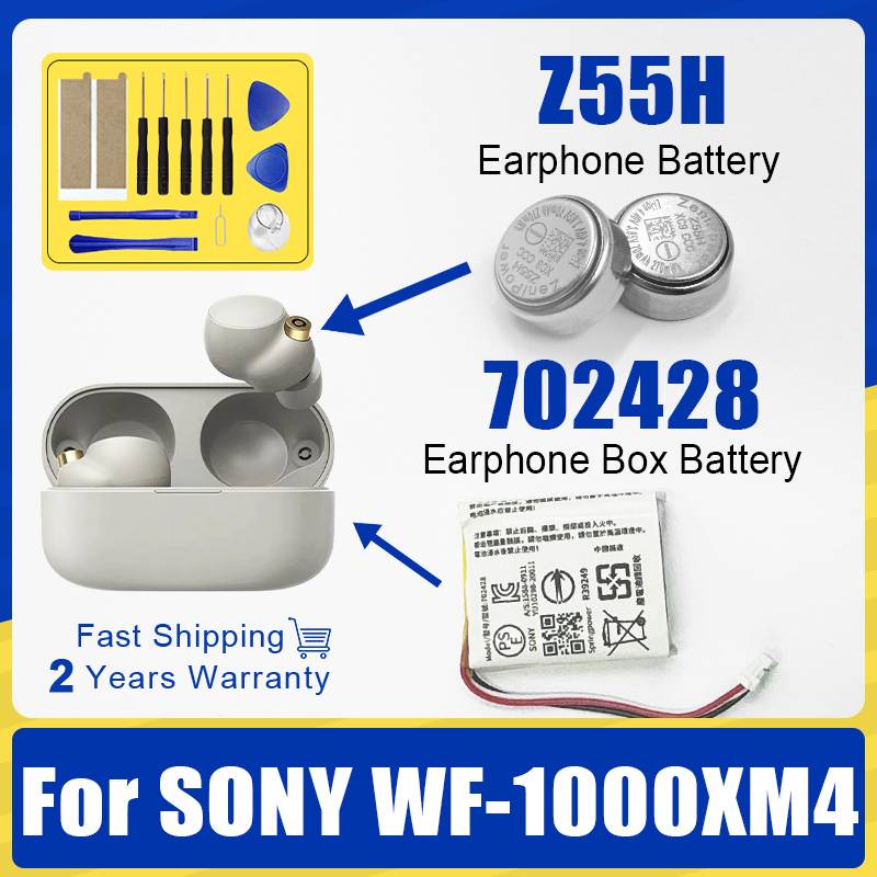 Brand-New ZeniPower Z55H 3.85V 70mAh Battery For SONY WF-1000XM4 1000XM4 XM4 Bluetooth Earbuds Headset Batteria+Free gift Tools