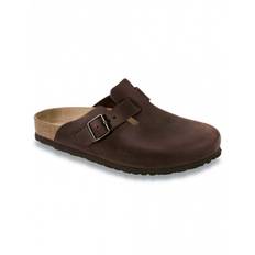 Women's Boston Leather Mules - Oiled Habana Brown (Narrow Fit)