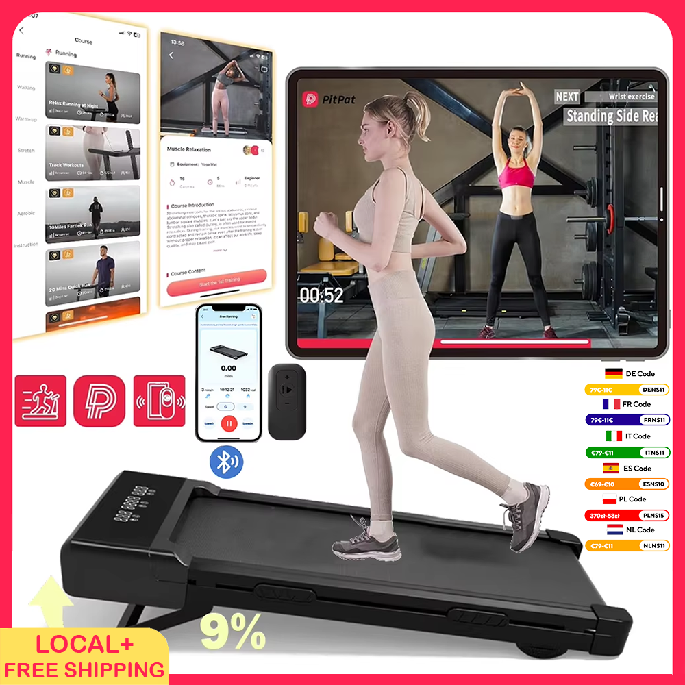 Foldable Treadmill 9% Incline 3.8mph/6kph Walking Pad for Home Treadmills LCD Screen APP Monitoring 3.0HP Motor Exercise Machine