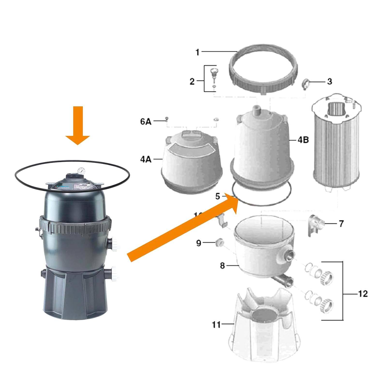 Läckagetäta Filtertank O-ringar för Pool Spa Filter Kraftig Gummibyte 27001-0061S O-484 Passar för PLM100 PLM125