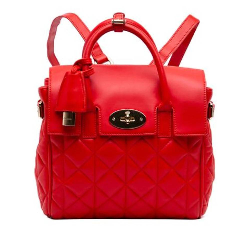 Mulberry Pre-owned Pre-owned Læderrygsæk - Vintage - Dame - Rød - ONE SIZE - Læder