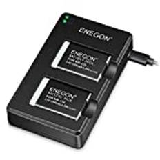 ENEGON NB-13L litiumbatteri (2 stycken), dubbel laddare för Canon PowerShot G5 X, G5X Mark II, G7 X, G7 X Mark II, G7 X Mark III, SX720 HS, SX730 HS, SX740 HS, SX620 HS, G1 X Mark III, G9 X, G9 X Mark