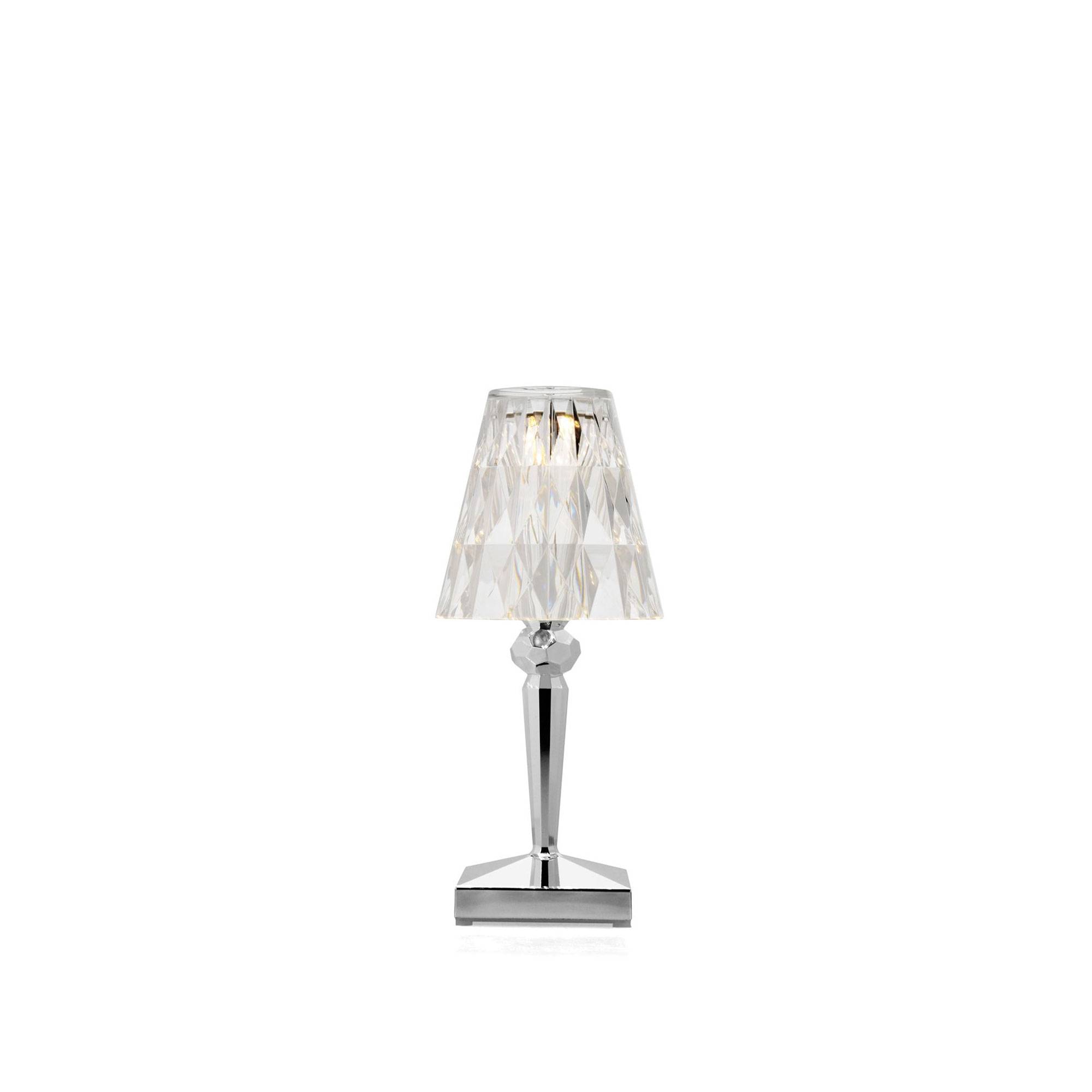Kartell - Battery Table Lamp 9145, Metallic Chrome, Incl. LED 1,2W 130lm 2700K - Bordslampor utomhus - Ferruccio Laviani - Silver