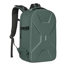 MOSISO kameraryggsäck, DSLR/SLR/spegelfri kameraväska 15-16 tum vattentätt hårt skal med stativhållare och laptopfack kompatibel med Canon/Nikon/Sony, smaragdgrön
