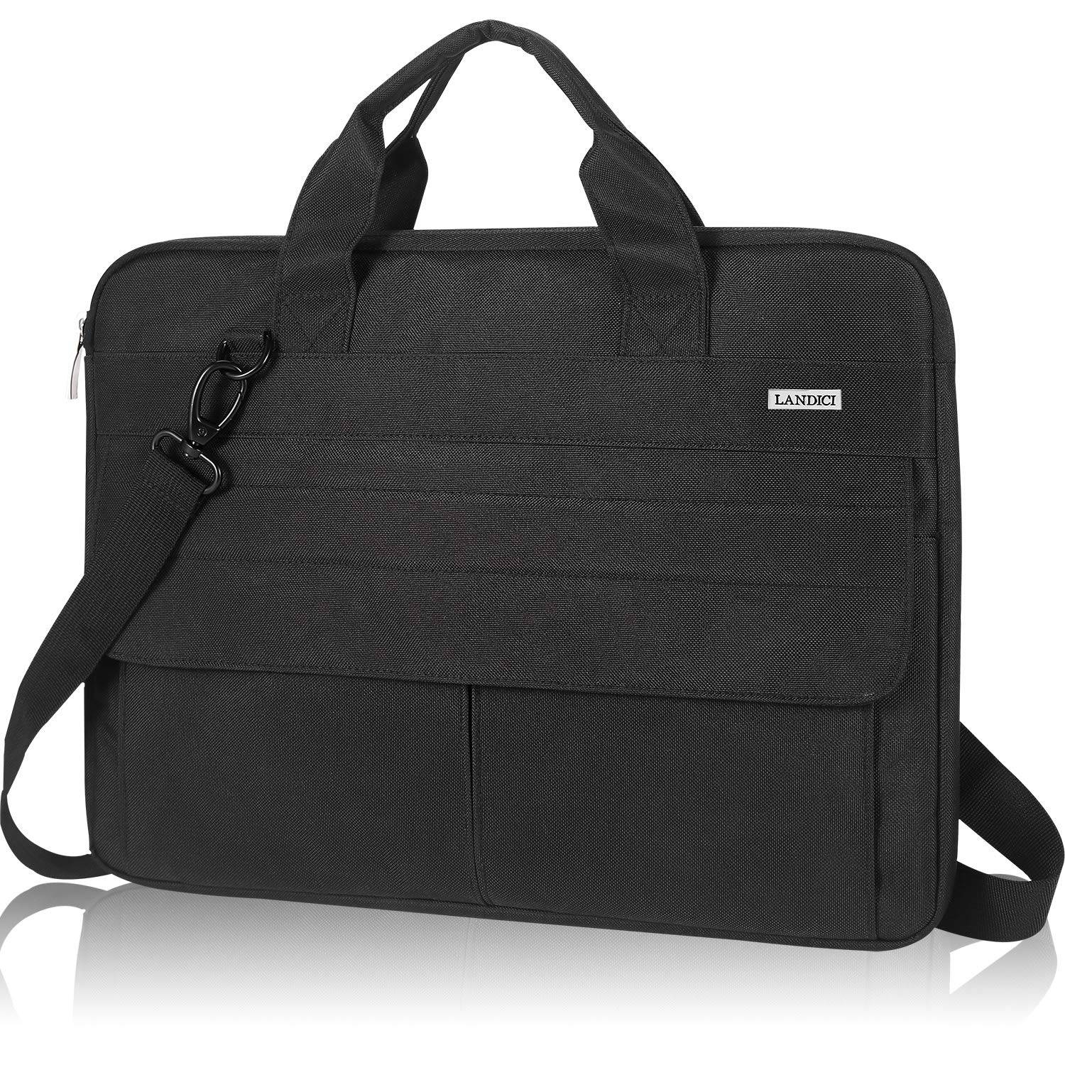 LANDICI Computer Case 15 16 Inch PC Bag Protection PC Case Shock Absorption Waterproof MacBook Pro 16 Macbook Air Surface Laptop Dell XPS Compatible svart
